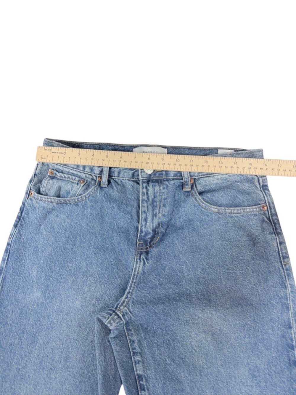 Women's PacSun Baggy Wide Leg Jeans Size 30 Mid Rise Light Wash - Picture 7 of 14